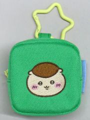 [Used] Bag, Chestnut Manju, Embroidered Square Mini Pouch with Carabiner, "Chiikawa, Something Small and Cute"