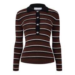 ガニー レディース トップス シャツ Ganni Womens Merino Polo Multi マルチカラー