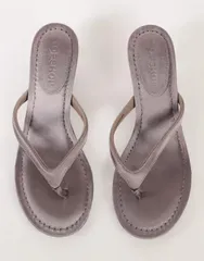 トップショップ レディース シューズ サンダル サテン ヒール Topshop Axel toe thong mid heel sandal satin GRAY グレー
