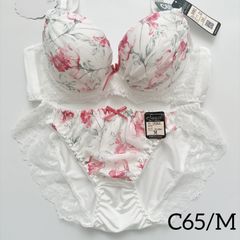 10363WH C65/M 上下セット ホワイト 脇高ブラ sanei サンエイ【匿名配送・新品未使用・送料込み】