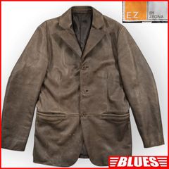 ZEGNA イージーバイゼニア テーラードジャケット M レザー 茶 牛革 本革 メンズ レザーテーラードジャケットサイズM一覧←SEULB屋着古← TY4683