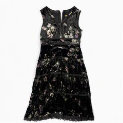 EPOCA エポカ 黒 花柄 ベロア調 ノースリーブワンピ Rene風