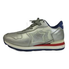 Atlantic Stars Space Mission sneakers, low-cut leather, with star logo, size 41 (26cm-26.5cm), silver and blue /XZ ■GY01