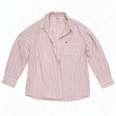 Crocodile クロコダイル ピンクストライプ 長袖シャツ 2L Heather風