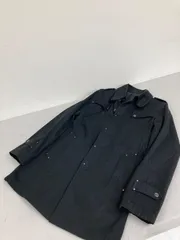 送料無料★AUTHENTIC ORIGINAL★ステンカラーコート　ロングジャケット　スプリングコート★メンズ　Lサイズ★ブラック　#80923sjj22
