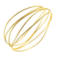 TIFFANY&Co. Wave 5-Row Bangle 20cm K18 YG Yellow Gold 750 Bracelet 90335216