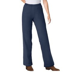 Woman Within Women's Bottoms Denim Pants Plus Size Petite Jeans Woman Within Plusize Petite Fineline Stretch Denim WideL