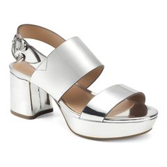 Aerosoles Women's Platform Sandals, Pumps, Silver Metallic.