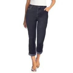 ウーマン ウィズイン レディース ボトムス デニムパンツ プラスサイズ ジーンズ Woman Within Plusize Stretch Denim FivePocket Girlfriend Je