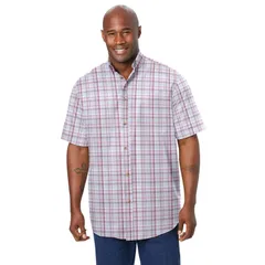 キングサイズ レディース トップス Tシャツ トール KingSize Mens Big Tall Short Sleeve WrinkleFree Sport Shirt Sand Stone Pl