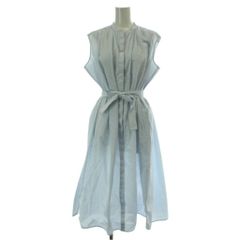 TOMORROWLAND collection Sleeveless midi dress, striped, size 36, light blue and white /GG ■KC