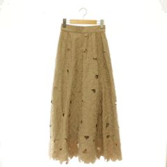 COCO DEAL Embroidered Flare Skirt Long 1 Beige /NR ■OS