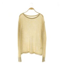 Plage tsumugi knit mesh knit paper long-sleeved top in beige /HS ■OS
