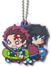 [Used] Keychain Tanjirō Kamado& Giyu Tomioka "Demon Slayer: Kimetsu no Yaiba Character Bancho Rubber Mascot, Thirteenth Form: Infinity Castle Arc"