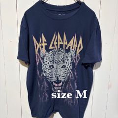 【古着】DEF LEPPARD(デフレパード)半袖Tシャツ M ネイビー US古着 バンドTシャツ 音楽 ロック