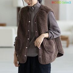 2-way Warm Boa Vest with Quilted Fur Lining - Reversible - Women's - Padded Vest, Fur Vest - Fluffy, Cozy, Relaxed Fit - Perfect for Layering, Outerwear, Gilet - hyd060