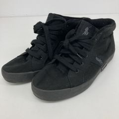 ポロ ラルフローレン スニーカー 26cm ブラック キャンバス 91190 GILES MID ハイカット シューズ POLO RALPH LAUREN[OV00555]