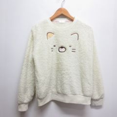 Sumikkogurashi Cat Boa Pullover Long Sleeve 160 Off-White Children's Clothing Kaitac