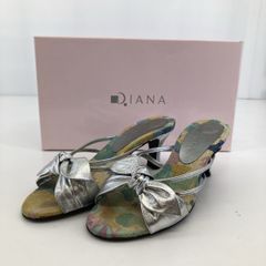DIANA ダイアナ サンダル SSサイズ TS 56298 シルバー リボンモチーフ ミュール ヒール 日本製 箱付き レディース OK05936