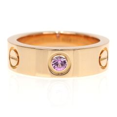 [Meito] Cartier Love Ring, Pink Sapphire, 750PG K18 Pink Gold, Size 51 (US Size 11), Jewelry, Refinished.