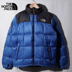 ノースフェイス THE NORTH FACE ダウンジャケット M サミットシリーズ SUMMIT SERIES  ブルー×ブラック 800フィル ロゴ刺繍 PERTEX パーテックス テック系  オーバーサイズ ストリート Y2K 古着 Z227