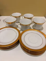 Noritake(ノリタケ) クレストウッドゴールド 4167 カップ＆ソーサー 5客 15点