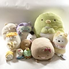 Sumikko Gurashi plush toys, large lot, cushions, penguin, tonkatsu, shirokuma, lizard, cat, fried shrimp tail, merchandise, as-is condition, 2.2kg