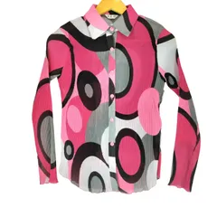 ユーズドフルギ USED古着 J&D 総柄 プリーツ 長袖 シャツ レディース JPN：XL