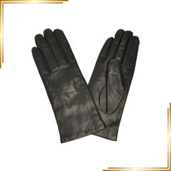 [Brand New] Antonio Murolo Genuine Leather Gloves, Made in Italy, Women's, Simple Leather Gloves, Sheepskin (Size 7.0, Black)