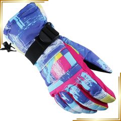 [Brand New] [AX] Ski Gloves, Snowboard Gloves, Ski Gloves, Mountaineering Gloves, Cold Weather Gloves, Waterproof, Warm, Breathable, Size Selectable (Rose Red/Blue, Size M (Adult Women and Underage Men))
