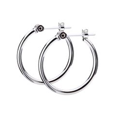 LOKUMI Resin Earrings, Made in Japan, Hypoallergenic, Resin Hoop Earrings, Silver, K24 Gold, Rose Gold, jc-1-6, 20mm, Silver MA 9f3c7749