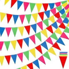 【Brand New】 siawadeky Flag Garland, Triangular Flags, 300 pieces, 200m total length. Perfect for weddings, birthdays, parties, Christmas, wall decorations, creating a festive atmosphere, sports days, cultural festivals, kindergartens, shops, photo props, and children's room decorations. 22*35cm