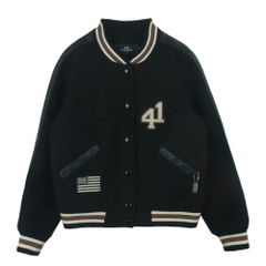 【美品】COACH コーチ スタジャン ワッペン パッチ刺繍 レディース S COACH】スタジャン バーシティジャケット 41 ワッペン ブラック S
