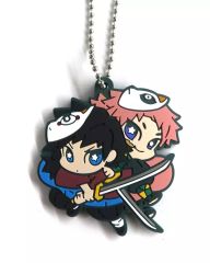 [Used] Keychain - Giyu Tomioka & Sabito - "Demon Slayer: Kimetsu no Yaiba Character Bancho Rubber Mascot, Type 12"