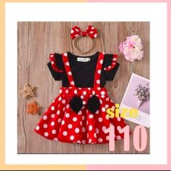 Minnie Mouse-style Halloween Costume, Minnie Mouse Outfit, Size 110, Short Sleeves