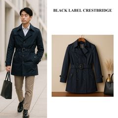 極美品✨ブラックレーベルクレストブリッジ ダウン ピーコート メガ