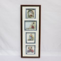 【即日発送】FOXWOOD TALES フォックスウッド物語 シャドーボックス 4連 3Dアート 縦長額装 (幅240mm × 高さ640mm × 奥行き40mm) ペーパーアート 美品 Aランク ラクル玩具館