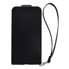 【新品】 楽々ショップ ケース phone 14 6.1インチ 用 手帳型スマホケース 本革使用 天然皮革 縦開 上下開 ケース カバー カード収納 ポケットあり 保護フィルム付き i14-ZPLF-W413 ブラック