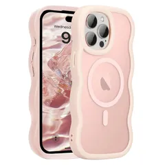 【新品】 UEEBAI 対応 iPhone 12/12 Pro 用の ケース 半透明 TPU MagSafe対応 (ピンク)