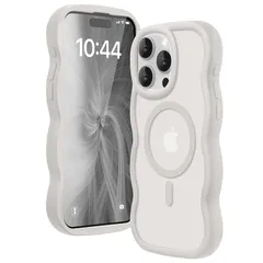 【新品】 Amzfield iPhone14 Pro ケース MagSafe対応 ライトグレイ ウェーブマット 耐衝撃 指紋防止 マグネット付き