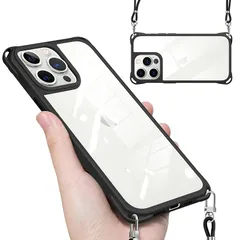 【新品】 Yidahe iPhone 12 Pro Max 用 ケース ショルダー iPhone12ProMax 用 ストラップ ハード 韓国（ブラック）
