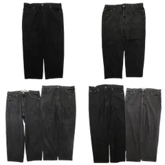 古着卸 まとめ売り リーバイス 550・560 黒色 ブラック デニムパンツ 6枚セット ( メンズ 42/44 ) ワイド リラックス 中古 古着 NH0031