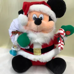 ディズニー　ミッキーマウス　サンタクロースぬいぐるみ　クリスマス　メロディ&ライトアップ機能付き　C806