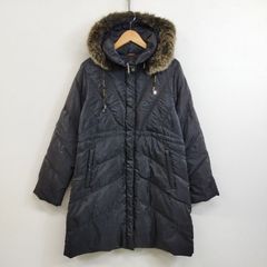 BALMAIN バルマン ダウンコート ロング フード ブルーフォックス ファー 着脱可 防寒 アウター 無地 シンプル ブラック L I569