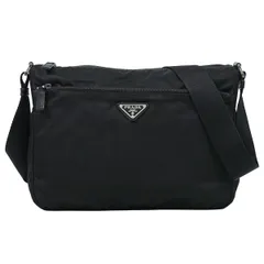 本物 プラダ PRADA ヴェラ ショルダーバッグ ポシェット ナイロン ブラック BT0421 Vela バッグ 中古・