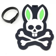 【新品】サイコバニー ネームタグ 黒×白 ロゴ ラゲージタグ ゴルフ Psycho Bunny