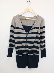 SUPER HAKKA スーパーハッカ ボーダー ロングカーディガン F