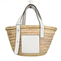 ロエベ(Loewe) バスケット かごバッグ スモール レディース レザー ハンドバッグ ベージュ,ホワイト