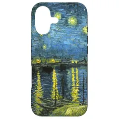 【新品】 ヴィンセント・ヴァン・ゴッホ ローヌ川の星月夜 モダンファインアート スマホケース iPhone 17 用