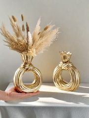 1個 モダンミニマリストラウンドノットレジンベース、ホームテーブルトップデコレーション フラワーベース、花植物の栽培に適しています、